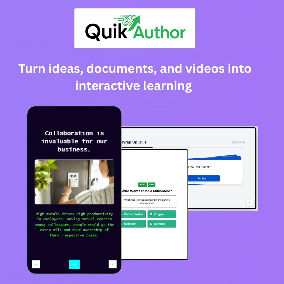 QuikAuthor screenshot and logo